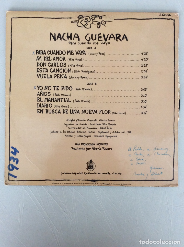 Discos de vinilo: Nacha Guevara. Para cuando me vaya. - Foto 2