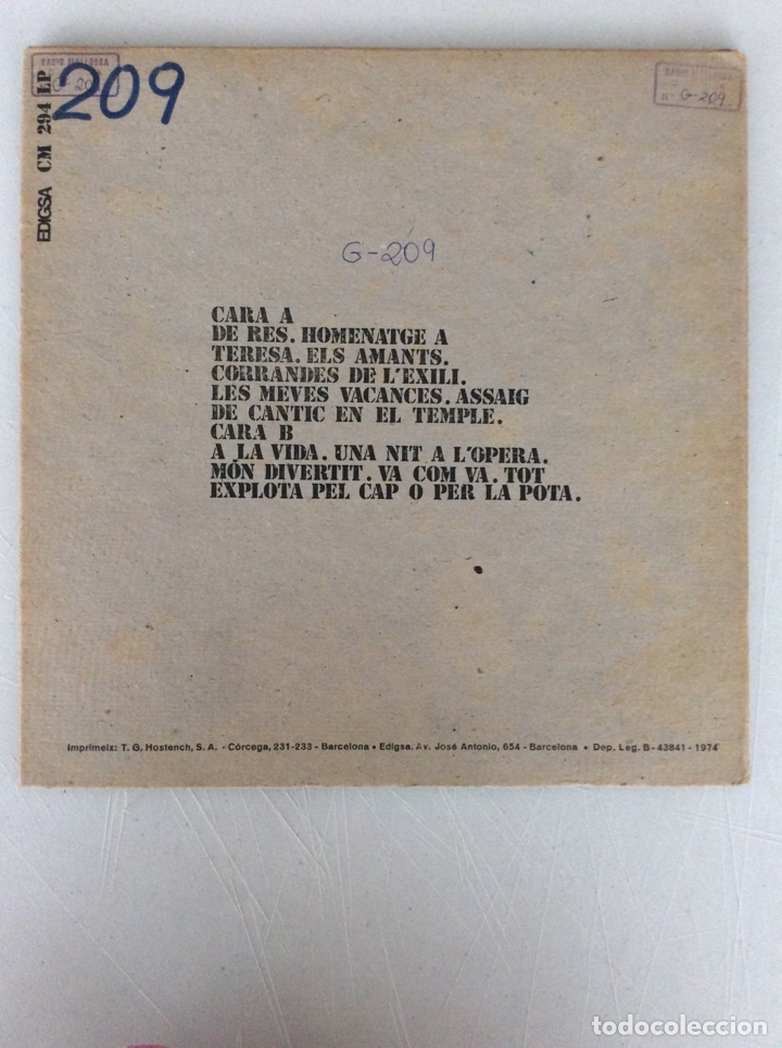 Discos de vinilo: Ovidi Montllor. A Alcoi - Foto 2