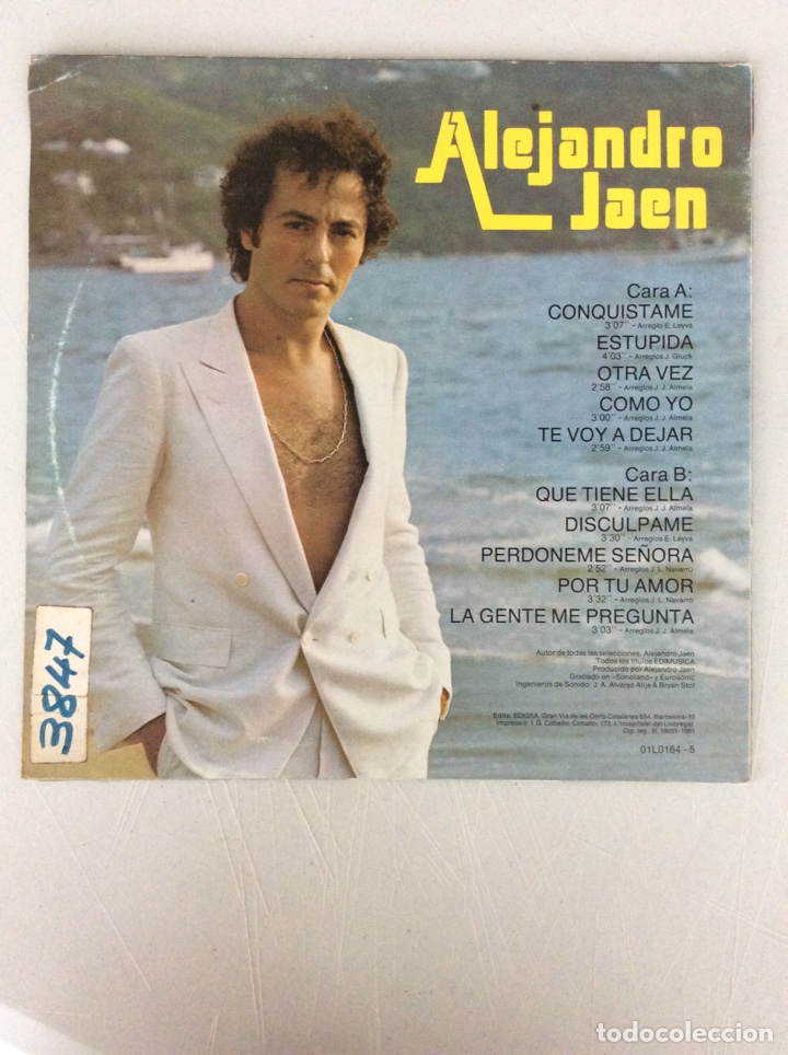 Discos de vinilo: Alejandro Jaen. Conqu&iacute;stame. - Foto 2