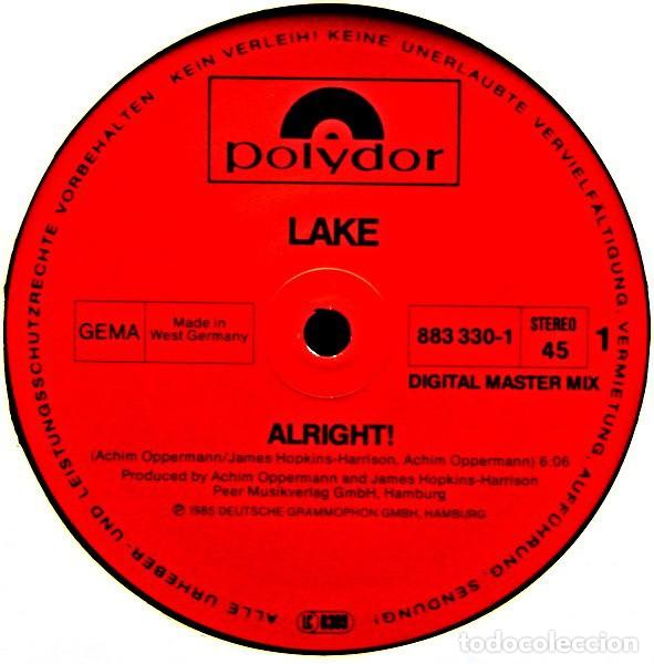 Discos de vinilo: Lake &ndash; Alright!-GERMANY-1985-MAXI SINGLE - Foto 2
