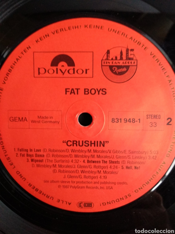 Discos de vinilo: *FAT BOYS, CRUSHIN, 1987 A3 - Foto 4