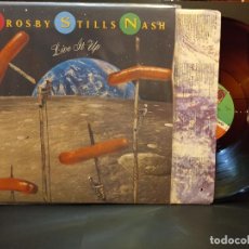 Discos de vinilo: CROSBY,STILLS & NASH LIVE IT UP LP CANADA 1990 PDELUXE. Lote 286772208