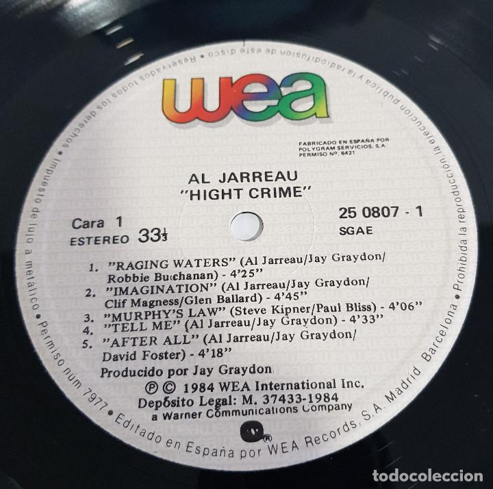 Discos de vinilo: AL JARREAU - HIGH CRIME - Foto 2