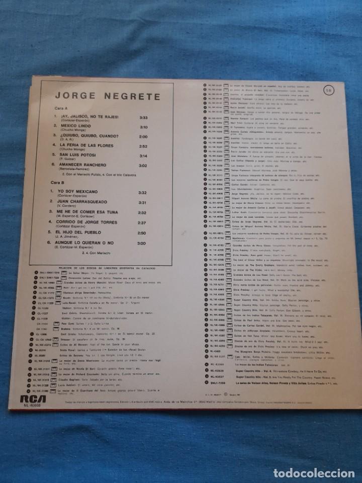 Discos de vinilo: DISCO VINILO DE JORGE NEGRETE. LEER CONDICIONES DE ENV&Iacute;O. - Foto 2