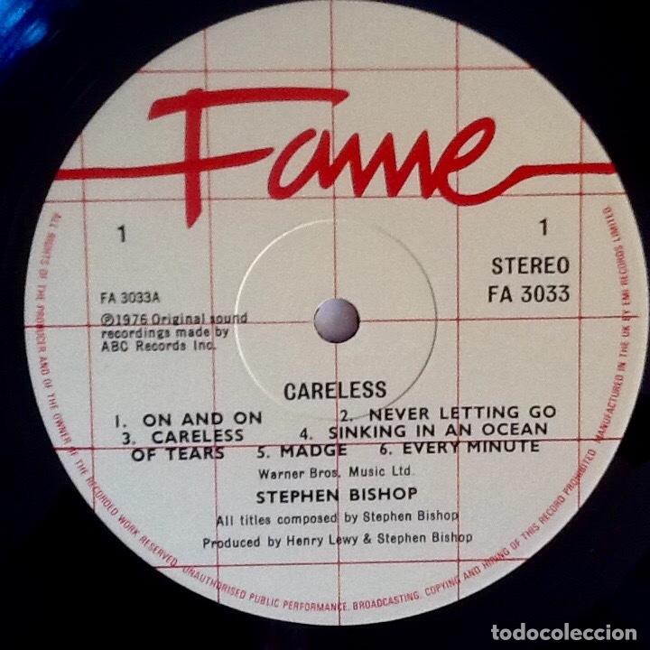 Discos de vinilo: STEPHEN BISHOP : CARELESS [MCA - UK 1976] LP - Foto 3