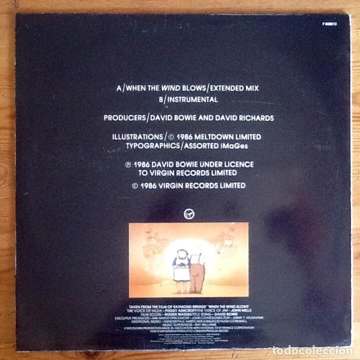 Discos de vinilo: DAVID BOWIE : WHEN THE WIND BLOWS [VIRGIN - ESP 1986] 12&rdquo; - Foto 2