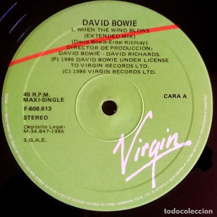 Discos de vinilo: DAVID BOWIE : WHEN THE WIND BLOWS [VIRGIN - ESP 1986] 12&rdquo; - Foto 3