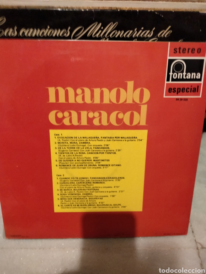 Discos de vinilo: Manolo Caracol - edici&oacute;n fontana - Foto 2
