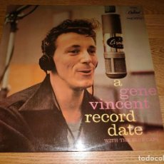 Discos de vinilo: GENE VINCENT LP A GENE VINCENT RECORD DATE,FRANCE 1978 ( MONO,) RAREZA (COMO NUEVO) -ELVIS PRESLEY. Lote 287105378
