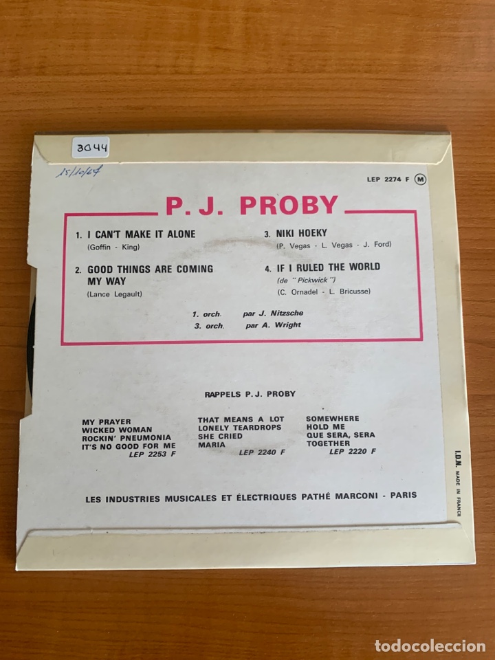 Discos de vinilo: P.J Proby - I can&rsquo;t make it Alone - Foto 2