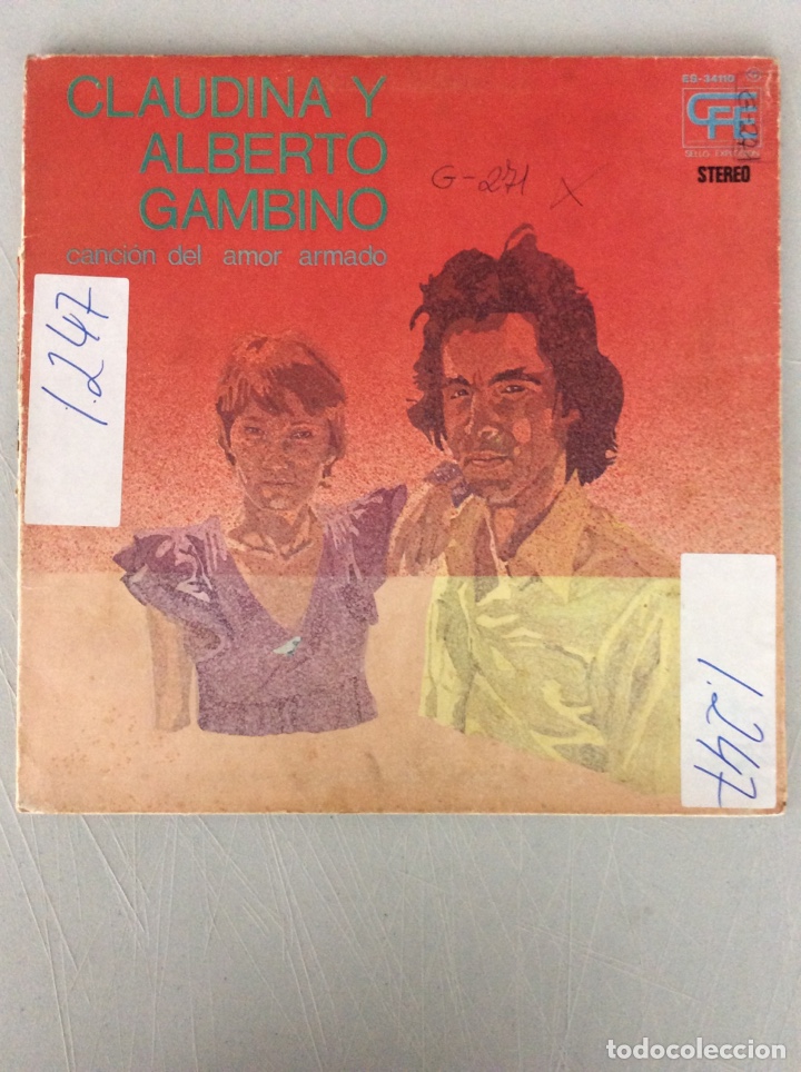 Disques de vinyle: Claudina y Alberto Gambino. Canci&oacute;n del amor armado