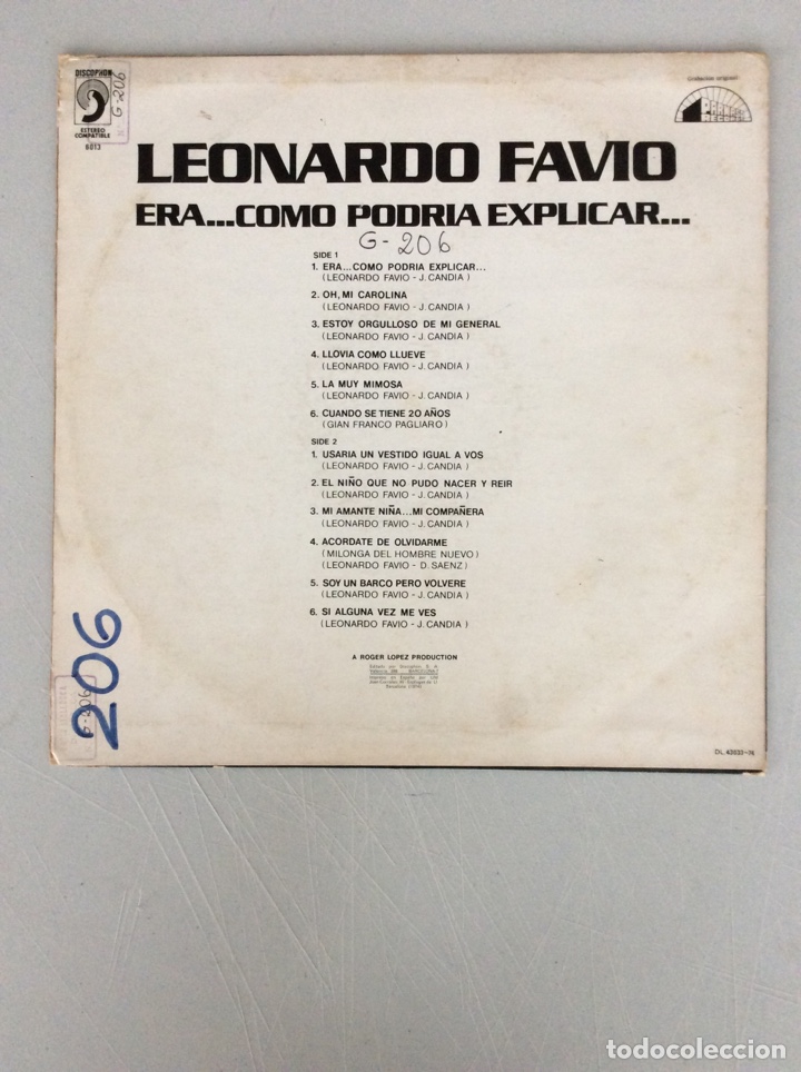 Discos de vinilo: Era... como podr&iacute;a explicar y es, Leonardo Favio. - Foto 2