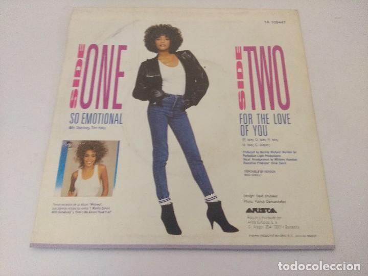 Discos de vinilo: SINGLE/WHITNEY HOUSTON/SO EMOTIONAL. - Foto 3