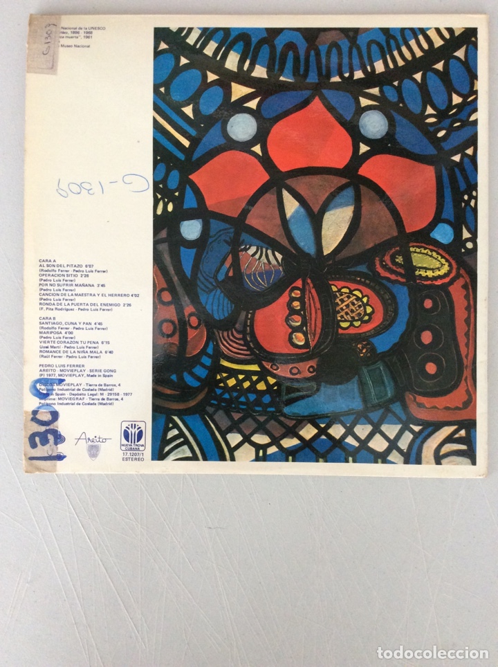 Discos de vinilo: Pedro Luis Ferrer. Mariposa. - Foto 2