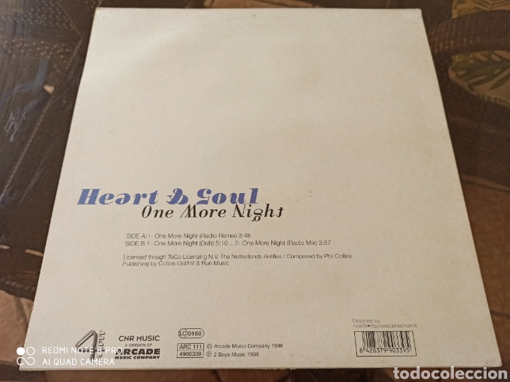 Discos de vinilo: Heart & Soul - One More Night (12&rdquo;) - Foto 2