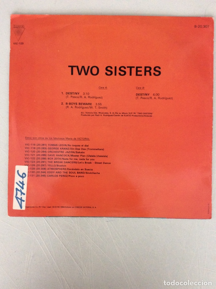 Discos de vinilo: Two sisters. Destiny - Foto 2