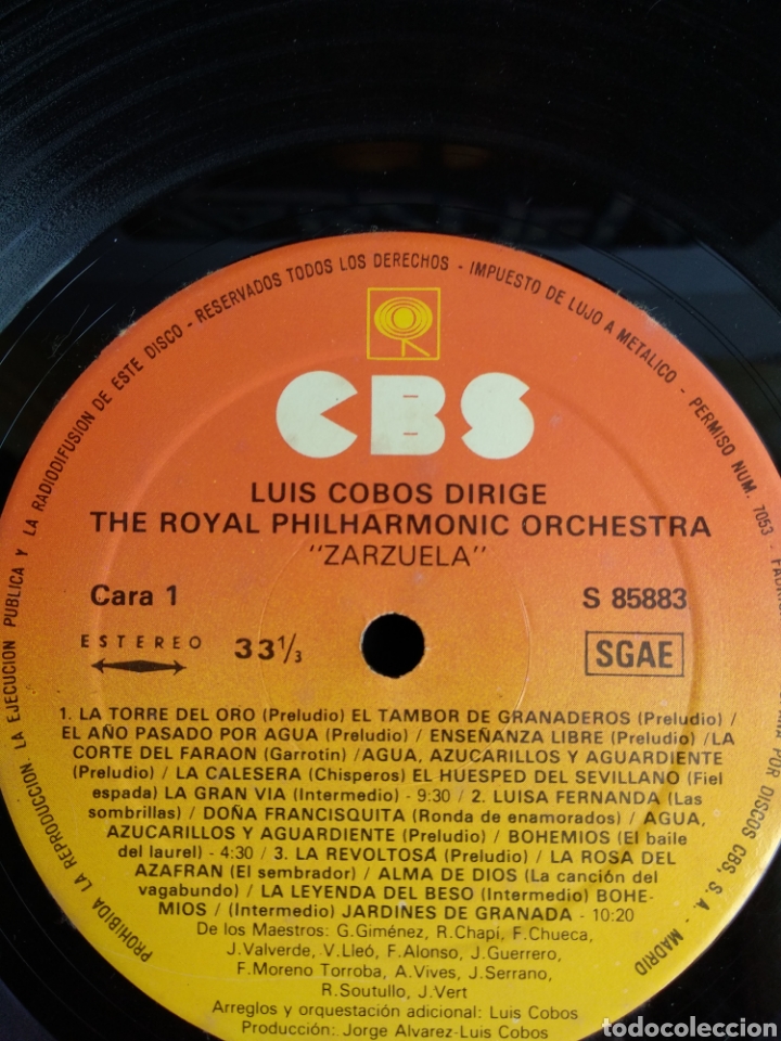 Discos de vinilo: *LUIS COBOS, ROYAL PHILHARMONIC ORCHESTRA, 1982 A2 - Foto 3