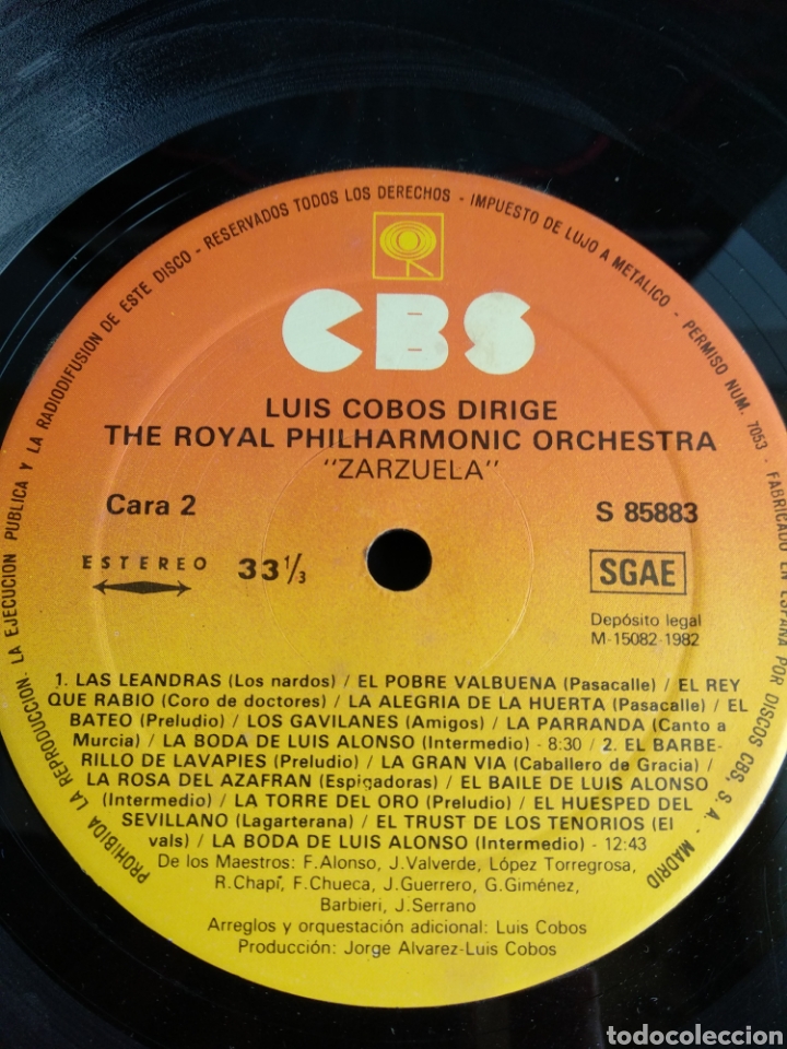 Discos de vinilo: *LUIS COBOS, ROYAL PHILHARMONIC ORCHESTRA, 1982 A2 - Foto 4