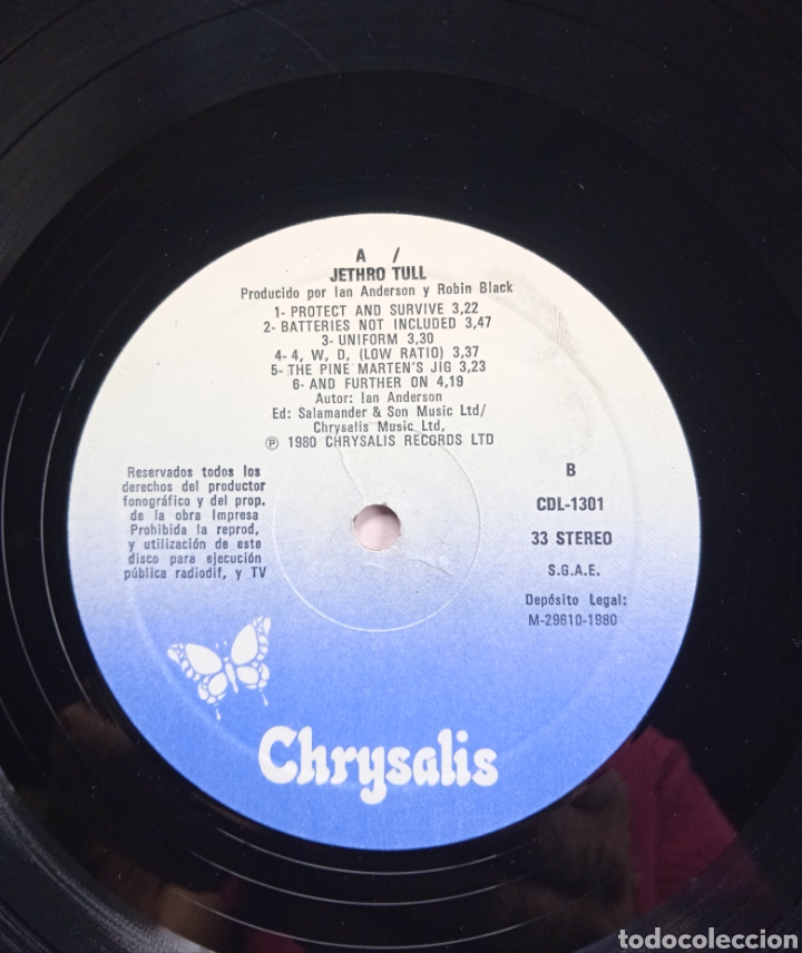 Discos de vinilo: Jethro Tull &ndash; A, Chrysalis &ndash; CDL 1301, 1980, Spain. - Foto 7
