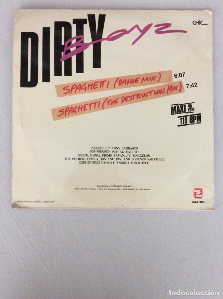 Discos de vinilo: Dirty Boy 2. Spaghetti - Foto 2