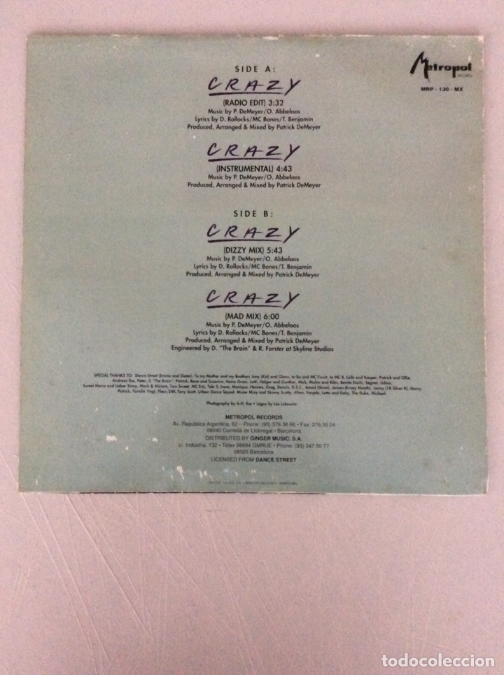 Discos de vinilo: Daisy Dee. Crazy - Foto 2