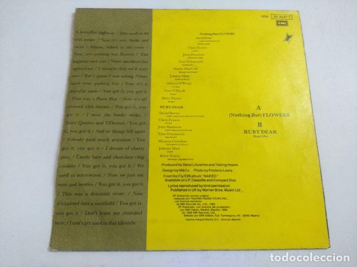 Discos de vinilo: SINGLE/TALKING HEADS/NOTHING BUT FLOWERS. - Foto 3