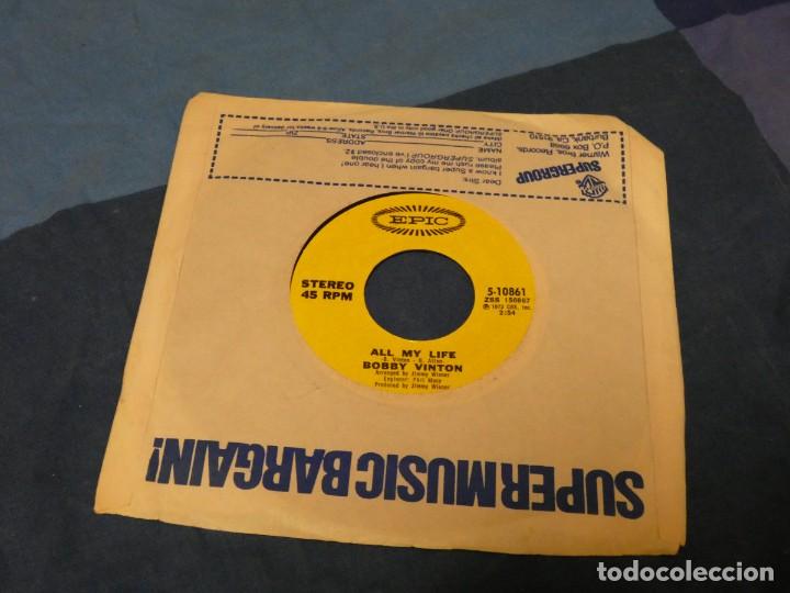Vinyl-Schallplatten: BOXX129 SINGLE 7 PULGADAS USA ACEPTABLE BOBBY VINTON ALL MY LIFE SEALED WITH A KISS