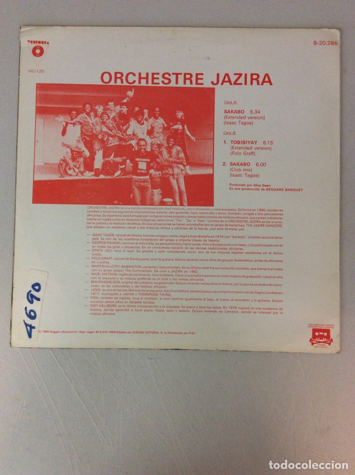 Discos de vinilo: Sakabo. Orchestra Jazira. - Foto 2