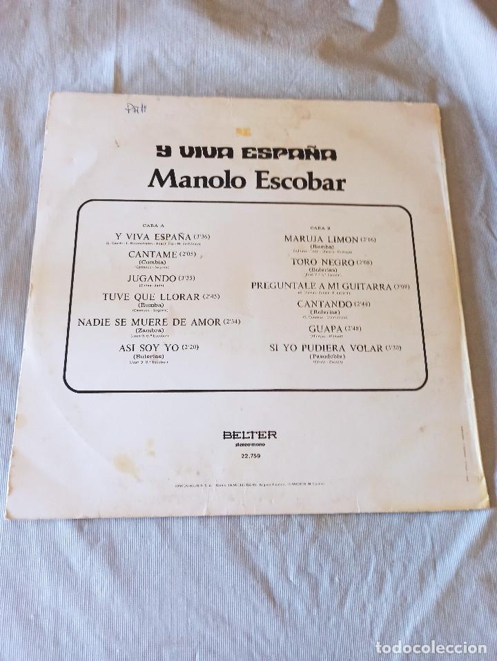 Discos de vinilo: MANOLO ESCOBAR / Y VIVA ESPA&Ntilde;A - Foto 2