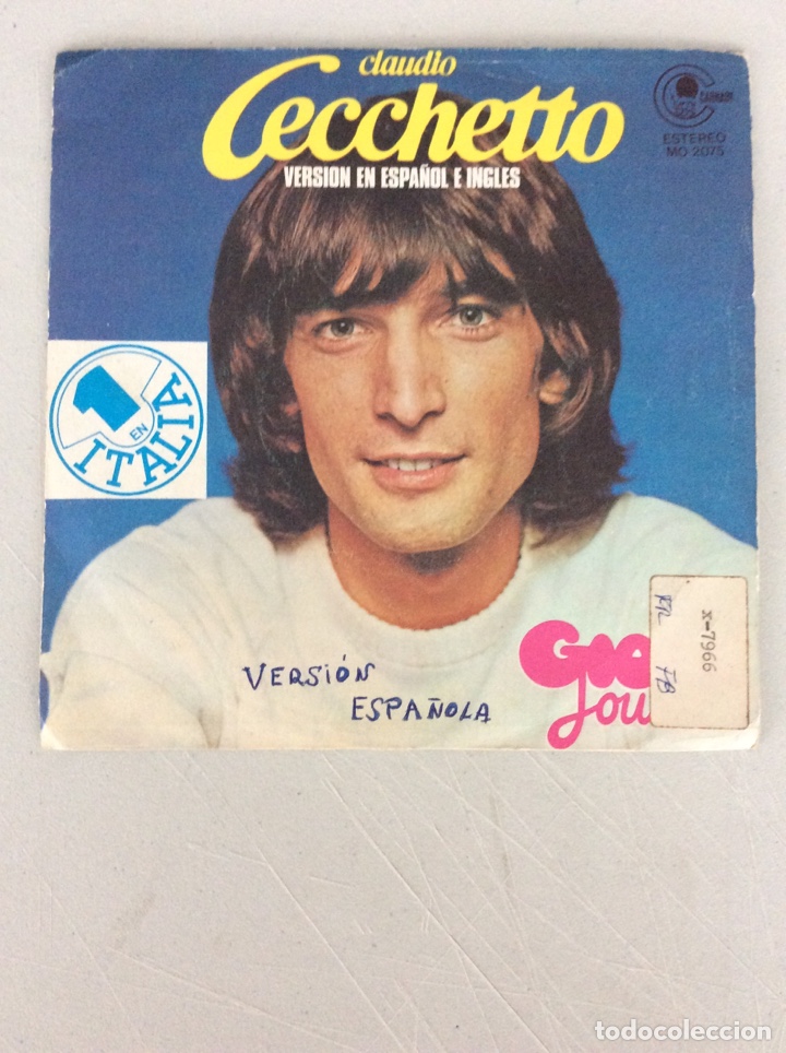 Discos de vinilo: Claudio Cecchetto. Versi&oacute;n en espa&ntilde;ol e ingl&eacute;s. Gioca jouer - Foto 1