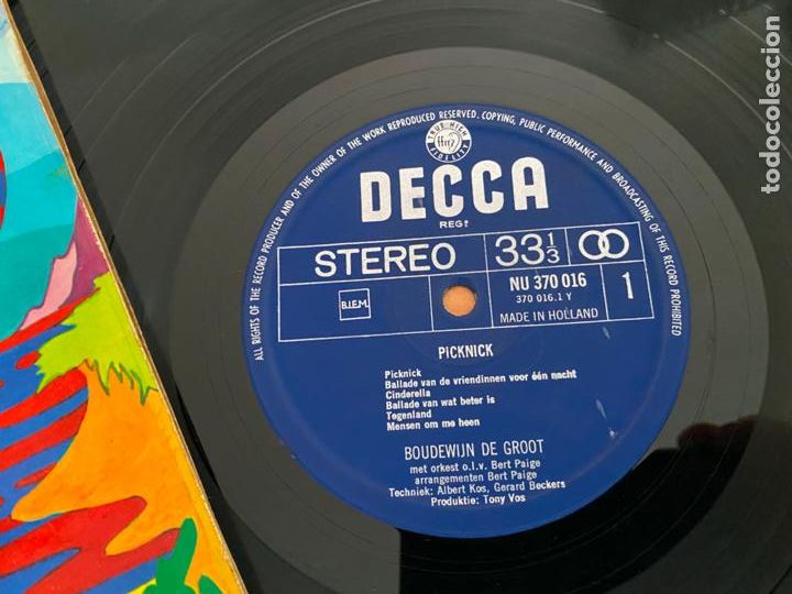 Discos de vinilo: BOUDEWIJN DE GROOT (PICKNICK) LP MONO NU370016 (B-33) - Foto 2