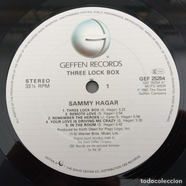 Discos de vinilo: Sammy Hagar &lrm;&ndash; Three Lock Box, UK 1982 Geffen Records - Foto 3