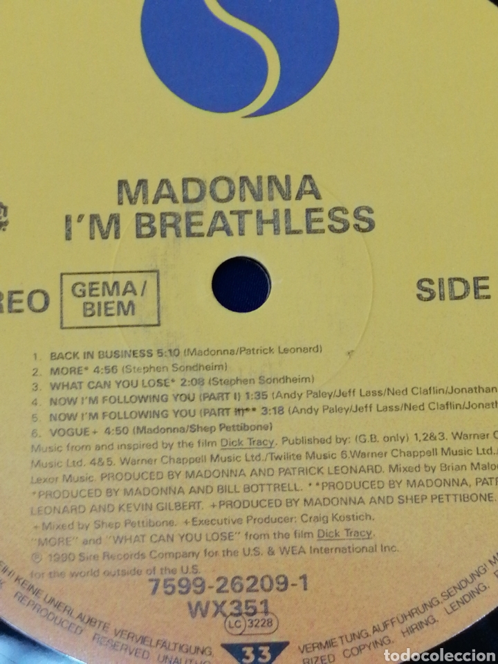 Discos de vinilo: MADONNA DICK TRACY - Foto 6