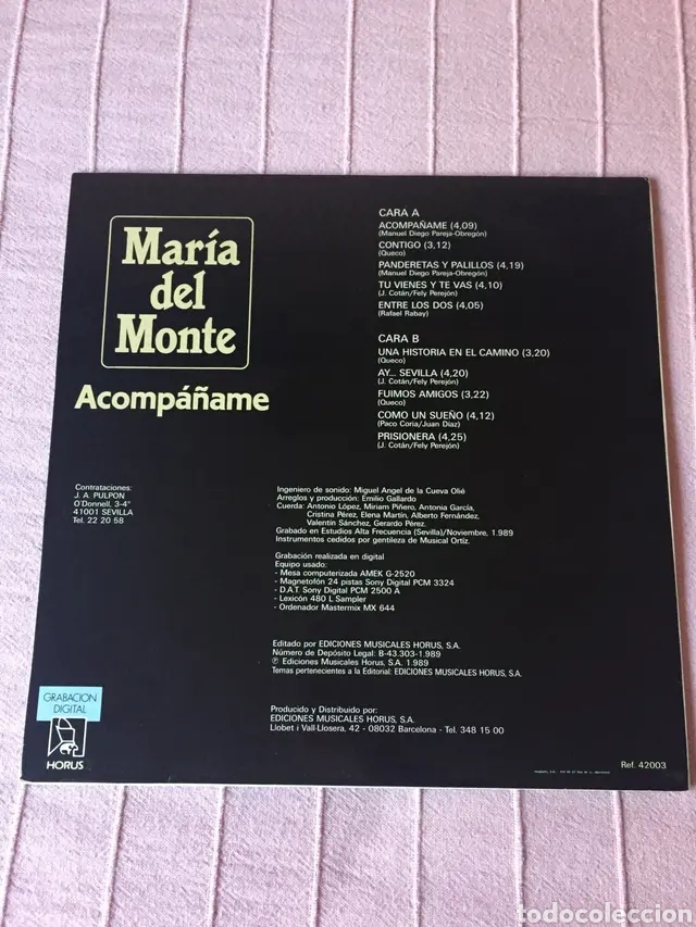 Discos de vinilo: LP MAR&Iacute;A DEL MONTE ACOMPA&Ntilde;AME - Foto 2