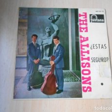 Discos de vinilo: ALLISONS, THE, EP, ¿ESTAS SEGURO? (ARE YOU SURE) + 3, AÑO 1961. Lote 288307668