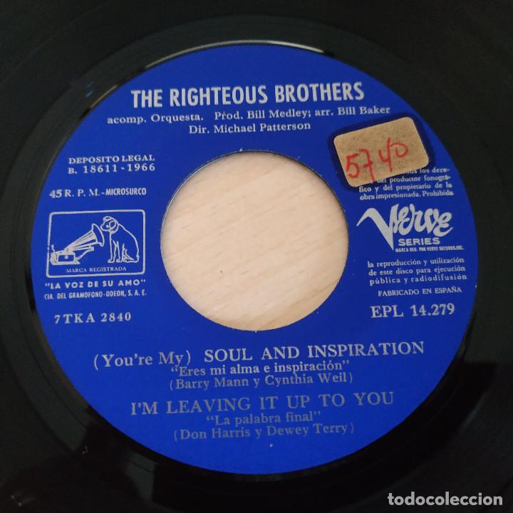 Discos de vinilo: THE RIGHTEOUS BROTHERS - SOUL AND INSPIRATION 3 - EP SPAIN 1966 BUEN ESTADO - Foto 3 - 288356793