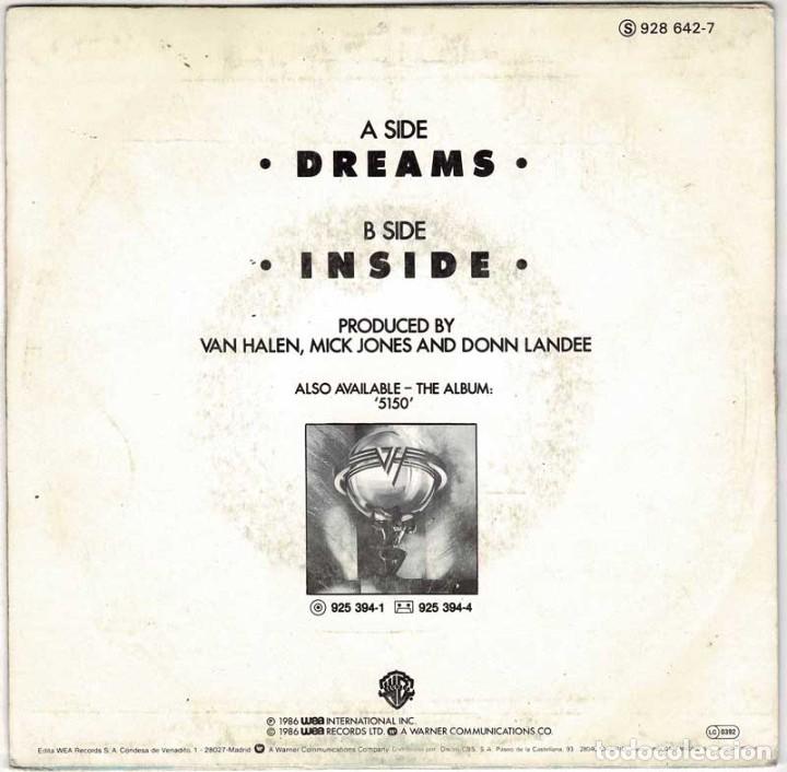 Discos de vinilo: Van Halen - Dreams / Inside. Single - Foto 2
