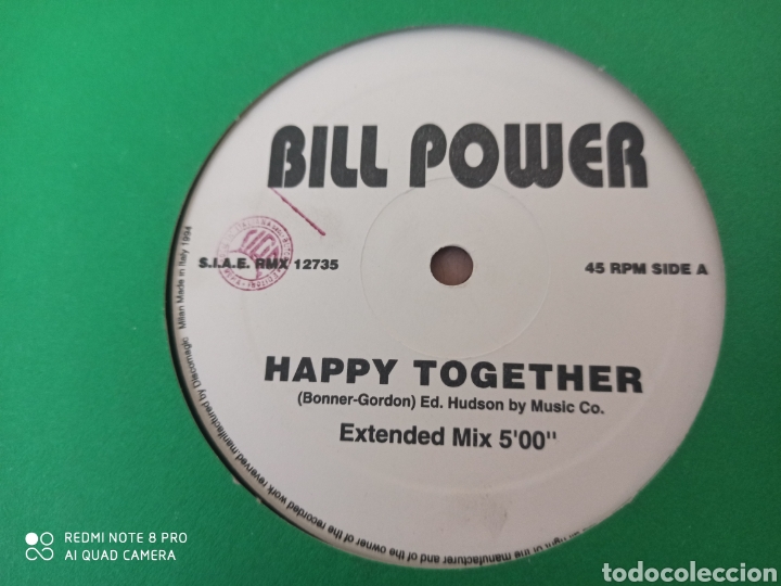 Discos de vinilo: Bill Power - Happy Together (12&rdquo;) - Foto 1
