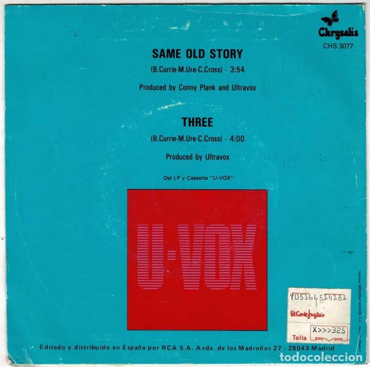 Discos de vinilo: Ultravox - Same old story / Three. Single - Foto 2