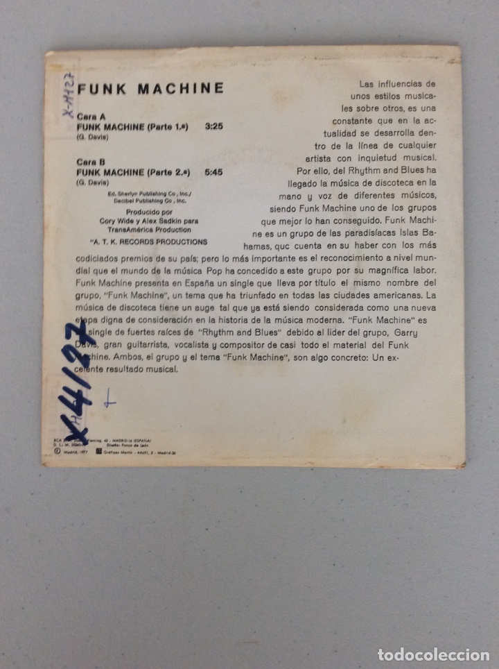 Discos de vinilo: Funk machine. Parte 1 y parte 2 - Foto 2