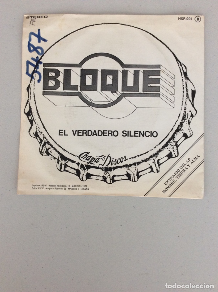 Discos de vinilo: Bloque. El verdadero silencio - Foto 2