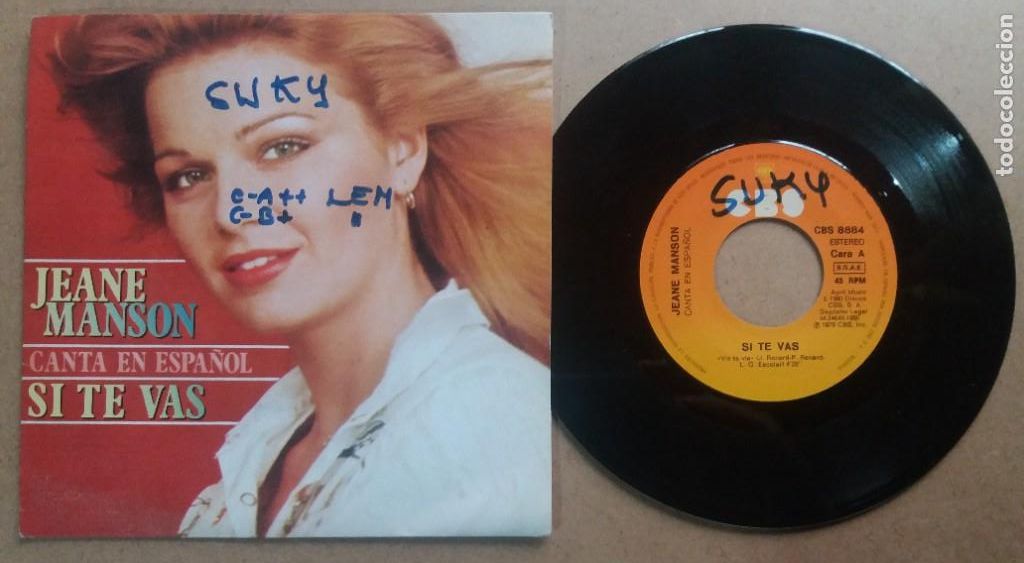 Discos de vinilo: JEANE MANSON / SI TE VAS / SINGLE 7 INCH - Foto 1