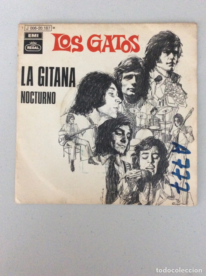 Discos de vinilo: Los Gatos. La gitana. Nocturno - Foto 1