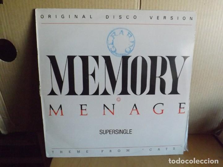 Discos de vinilo: MENAGE --- MEMORY - MAXI SINGLE - Foto 1