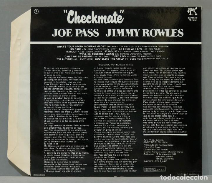 Discos de vinilo: LP. CHECKMATE. PASS. ROULES - Foto 2