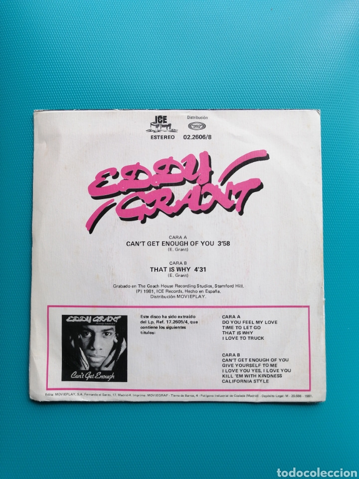 Discos de vinilo: Eddy Grant - Cant get enough-That is why - Foto 2