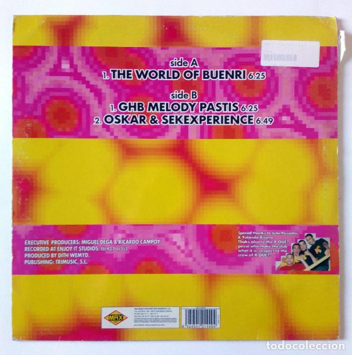 Discos de vinilo: X QUE? - THE WORLD OF BUENRI / GHB MELODY PASTIS / OSKAR & SEKEXPERIENCE -MAX MUSIC 1996 MAXI SINGLE - Foto 2 - 288698843
