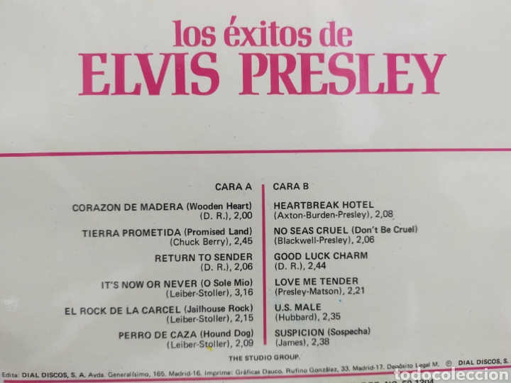 Discos de vinilo: Los &eacute;xitos de Elvis Presley vol.2 the studio group Espa&ntilde;a 1978 - Foto 2