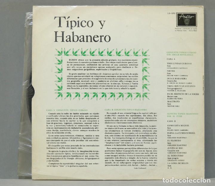 Discos de vinilo: LP. TIPICO Y HABANERO - Foto 2