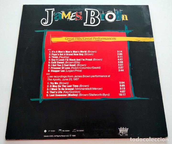 Discos de vinilo: VINILO LP RECOPILATORIO DE JAMES BROWN. GREAT HITS / GREAT PERFORMANCES. 1989. - Foto 2 - 288861168